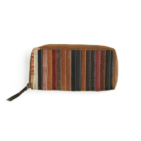 Dark Brown Striped Wallet - India